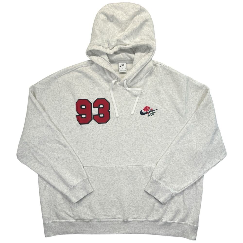 Nike Men’s 3XL Gray Hoodie Sweatshirt Graphic Rose Detail